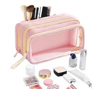 Générique Pencil Case, High-Capacity Stationery Organizer, Portable Design with Handle, Multi-Pocket Storage for School, College, Or Offices Use by Kids and Adults, 8.86x4.72x2.76 inches, Pink, Blue