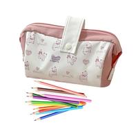 Générique Pencil Case Organizer, Cute Stationery Container, Ruler Holder Compartment, Zipper Closure Design, Compact Storage Build, Ideal for Journaling, Commuting and Travel Note-Taking Or Painting