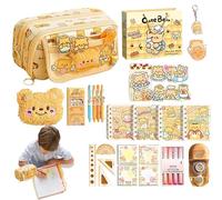 Générique Pencil Pouch, Bear Pattern Design Pencil Holder, Large Capacity School Stationery Organizer, Zipper Case Sturdy Pen Bag for Study, Travel and Daily Supplies, 8.2x3.5x4.1 inches