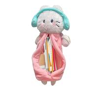 Générique Pencil Pouch - Cute Plush Stationery Bag | Headphone Cat Design with Zipper, School Supplies Organizer, Storage Box for Kids College Students Home Office Classroom