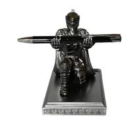 Générique Pencil - Support for Desktop | Ancient Knightly Statuette & Display Rack Sculpture, Antique Pewter Style Caddy for Collectors, Office, Home and School