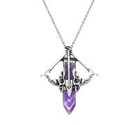 Générique Pendant Necklace, Crystal Jewelry, 2.17x2.56 Inches Natural Stone Accent Vintage Inspired Bow Design, Fashion Necklaces Accessory for Women, Party, Event and Daily Outfit Use