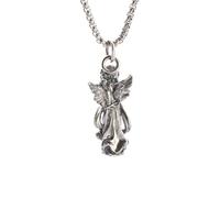 Générique Pendentif antique argenté de mains de prière d’ange gardien ailes de protection collier pour hommes et femmes bijoux religieux cadeaux