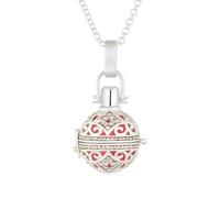 Générique Pendentif Bola de Grossesse Ciel Étoilé - Carillon apaisant - Bijou Plaqué Argent avec Chaîne Ajustable 140 cm (Carillon Rose)