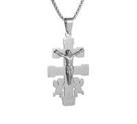 Générique Pendentif chrétien en croix de Jésus Petit ange collier de prière pour hommes femmes Amulette religieuse vintage cadeau de bijoux religieux