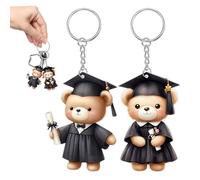 Générique Pendentif Commémoratif de Diplôme | Porte-clés en Acrylique 2D Ours pour Étudiant 2 Pièces,Décoratif Mignon Porte-clés Souvenir Sac Femme Voiture Rétroviseur