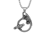 Générique Pendentif Corbeaux d’Odin Mythologie nordique Pvd Pendentifs en or Colliers raffinés pour hommes