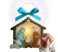 Générique Pendentif Crèche Acrylique - Décor de Table Artistique 2D Plat,Enseigne Décorative de Bureau en Acrylique Scène de la Nativité - pour Cheminée Chambre Salon Table de Chevet Bibliothèque