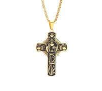 Générique Pendentif de croix de l’Eucharistie chrétienne collier Communion Saint-Esprit Foi Bijoux en acier inoxydable cadeau pour femmes