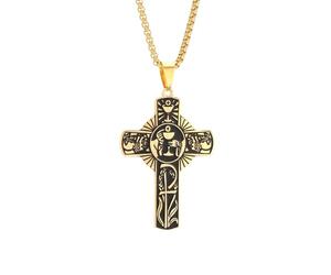 Générique Pendentif de croix de l’Eucharistie chrétienne collier Communion Saint-Esprit Foi Bijoux en acier inoxydable cadeau pour femmes