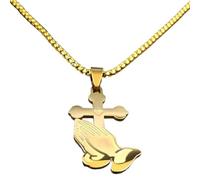 Générique Pendentif de croix de prière Porte-vendeur Collier pour hommes Mode Accessoires chrétiens religieux Bijoux Cadeaux Dropship