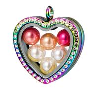 Générique Pendentif décoratif multifonctionnel en forme de cœur, Texture en acier inoxydable, fournitures artisanales pour la conception de colliers, fabrication de bijoux, breloque