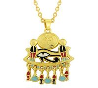 Générique Pendentif Emaillé Plaqué Or Cobra Oeil d'horus et sa Chaîne