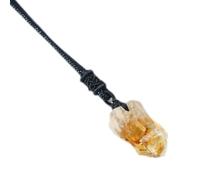 Générique Pendentif En De Citrine - Pierre De Quartz Brute Irrégulière De 3 Cm, Pendentif De Fait À La Main, Collier De Topaze Jaune, Bijoux En Pierre De Naissance | Cadeau Pour Femme, Petite A