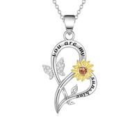 Générique Pendentif en forme de pendentif en forme de papillon tournesol, tournesol, collier de style Tu es mon soleil, cadeaux pour petites amies