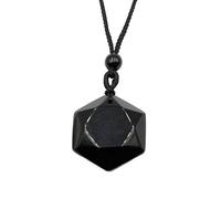 Générique Pendentif étoile à Six branches en améthyste verte naturelle, collier de pierres précieuses semi-précieuses à faire soi-même, bijoux(Obsidian)