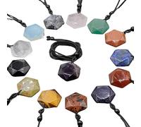 Générique Pendentif étoile à Six branches en améthyste verte naturelle, collier de pierres précieuses semi-précieuses à faire soi-même, bijoux(Random)