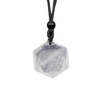 Générique Pendentif étoile à Six branches en améthyste verte naturelle, collier de pierres précieuses semi-précieuses à faire soi-même, bijoux(WhiteCrystal)