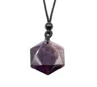 Générique Pendentif étoile à Six branches en améthyste verte naturelle, collier de pierres précieuses semi-précieuses à faire soi-même, bijoux(Amethyst)