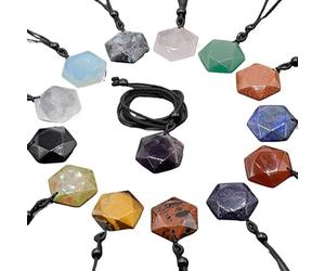 Générique Pendentif étoile à Six branches en améthyste verte naturelle, collier de pierres précieuses semi-précieuses à faire soi-même, bijoux(Random)