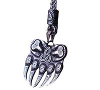 Générique Pendentif Griffe d’Ours en Acier Inoxydable pour Homme Style Viking Celtique Rétro