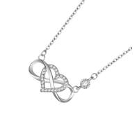 Générique Pendentif Infinity Heart - Collier Bijoux Élégants, Cadeau De Charme Romantique, Accessoire Élégant, Pièce De Mode Pour Femmes | Collier Symbolique, Anniversaire, Célébration De Mariage,