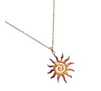 Générique Pendentif minimaliste de fleur de soleil sur le collier de chaîne de pull O Link minimaliste de chaîne de clavicule pour son collier de fleurs