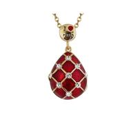 Générique Pendentif Oeuf Style Fabergé I Love Paris ouvrant sur Tour Eiffel Cristaux autrichiens en Losange avec chaîne