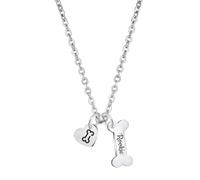 Générique Pendentif Os de Chien Personnalisé - Gravure de Lettres Unique - Collier Mémoire pour Chien Disparu - Bijou Nom d'Animal - Cadeau pour Maîtresse de avec Empreinte de Patte - Souvenir Canin