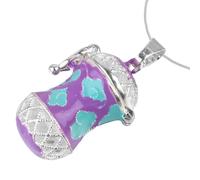 Générique Pendentif Parfum en Cuivre Pourpre Forme Arrondie Suspendu et Verrouillable, Diffuseur D'huile Essentielle pour Collier Diy, Présent Fête des Mères