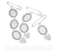 Générique Pendentif Photo Ovale en Acier Inoxydable et Verre Argenté pour Bijoux Diy, Base de Soi-même pour Mariages et Créations Artisanales