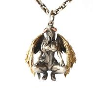 Générique Pendentif pull contrastant Ange Démon Bijoux en chaîne de cuivre travaillée symbolique Accessoire affirmant un mystère audacieux