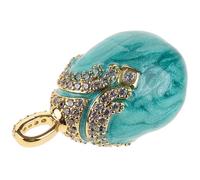 Générique Pendentif Œuf Émail Vert avec Zircon Breloque pour Collier et Bracelet Charme DIY pour Création de Bijoux