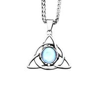 Générique Pendentif vintage vikings Trinity Knot avec colliers d’opale pour femmes : collier amulette nordique Odin Bijoux cadeaux en gros