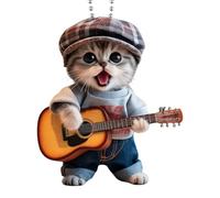 Générique Pendentif Voiture Chat - Ornement Décoratif Acrylique 2D | Accessoire pour Rétroviseur, Intérieur De Voiture, Arbre De Noël, Chambre À Coucher, Bureau Et Environnement Domestique.