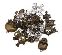 Générique Pendentifs Crâne Vintage en Alliage 100g pour Fabrication Bijoux Diy, Breloques Squelette Punk Antique pour Créations Cosplay Plusieurs styles