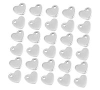 Générique Pendentifs Cœur Inox pour Bijoux DIY Breloques Pendantes Romantiques Accessoires pour Collier Kit Création Bijou Environ par Paquet