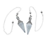 Générique Pendule Hexagonal en cristal naturel, 2 pièces, outil de guérison énergétique et de Divination par radiesthésie(Clear Quartz)
