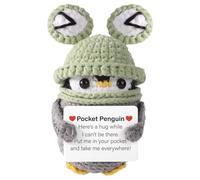 Générique Penguin Crochet Doll - Mini Handmade Toy, Cute Desk Ornament, Soft Yarn Animal Figurine | 3.94 inch Encouragement Gift for Kids Teens Colleagues Employees Christmas Shelf Bedroom Decoration