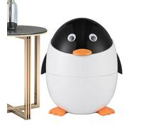 Générique Penguin poubelle- poubellepour mignons avec couvercle à rabat, salle de bains à mamelles décorative, dortoir, buanderie, toilettes, chambre à coucher | Petite poubelleintérieure pour le sal