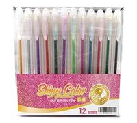 Générique Pens - Planner Pens | Glitter Markers, 12 Pieces Shimmer Drawing Мarkers, Sparkling Glitter Gel Мarkers For Adult Coloring Books, Card Making Journaling Planner School Art Supplies