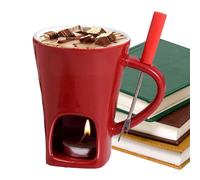 Générique per Fondue - Con Forchetta E Candela Resistente Al Calore | Set per Fonduta Di Dolci in Ceramica - per Festa Dessert CASA Famiglia Riunione Celebrazione Divertimento Vacanza