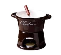 Générique per Fonduta Al Cioccolato - Pentola in Ceramica Artigianale Con Candela E Forchetta, per Formaggio E Cioccolato | Fonduta per Compleanno Matrimonio San Festa Cena Dessert Coppie Famigl