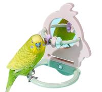 Générique Perchoir à Oiseaux,Résistant Aux Morsures avec Jouet Miroir,Accessoire Perroquet pour Cage - pour Calopsittes Conures Perruches Canaris Races Petites Moyennes Grandes