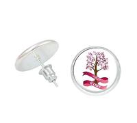 Générique Percing Oreille d'oreilles rose pour la sensibilisation cancer du sein Accessoires élégants et élégants Boucle d'oreille pour femme Piercing Anneau Oreille (O, 6x4x1cm)