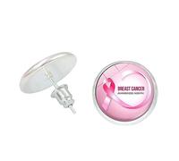 Générique Percing Oreille d'oreilles rose pour la sensibilisation cancer du sein Accessoires élégants et élégants Boucle d'oreille pour femme Piercing Anneau Oreille (N, 6x4x1cm)
