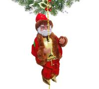 Générique Père Grimpant sur Corde - Peluche Musicale 12,5x13cm, Décoration De Créative avec Lumière | Père pour Arbre, Maison, Échelle, Fêtes, Salon, Chambre, Ambiance Festive