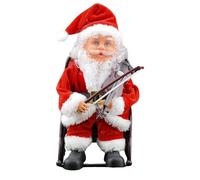 Générique Père Noël Animé | Décorations pour Fêtes Assises | De Noël Qui Joue du Violon | pour Salon Magasin Appartement Exposition Célébrations Saisonnières Rassemblements Familiaux