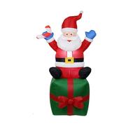 Générique Père Noël Gonflable De Noël - Père Noëll Gonflable Géant avec Sac Cadeau LED | Décoration De Cour De Vacances Résistante Aux Intempéries, Décor De Fête De Pelouse De Jardin Extérieur