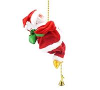 Générique Père Noël Grimpant sur Echelle, Electrique Poupée Père Noël Illuminée Qui Chante Pendentif Décoration de Noël, Décoration de Noël Animée avec 3 Modes,Réutilisable pour Intérieur